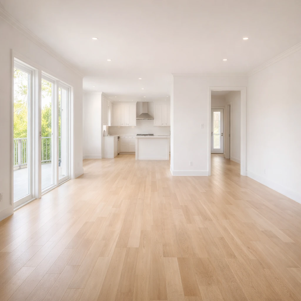 Appartement fraîchement rénové, entièrement propre et prêt à être habité après un nettoyage de fin de chantier.